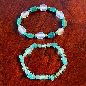 Handmade Bracelet Bundle - Green & White